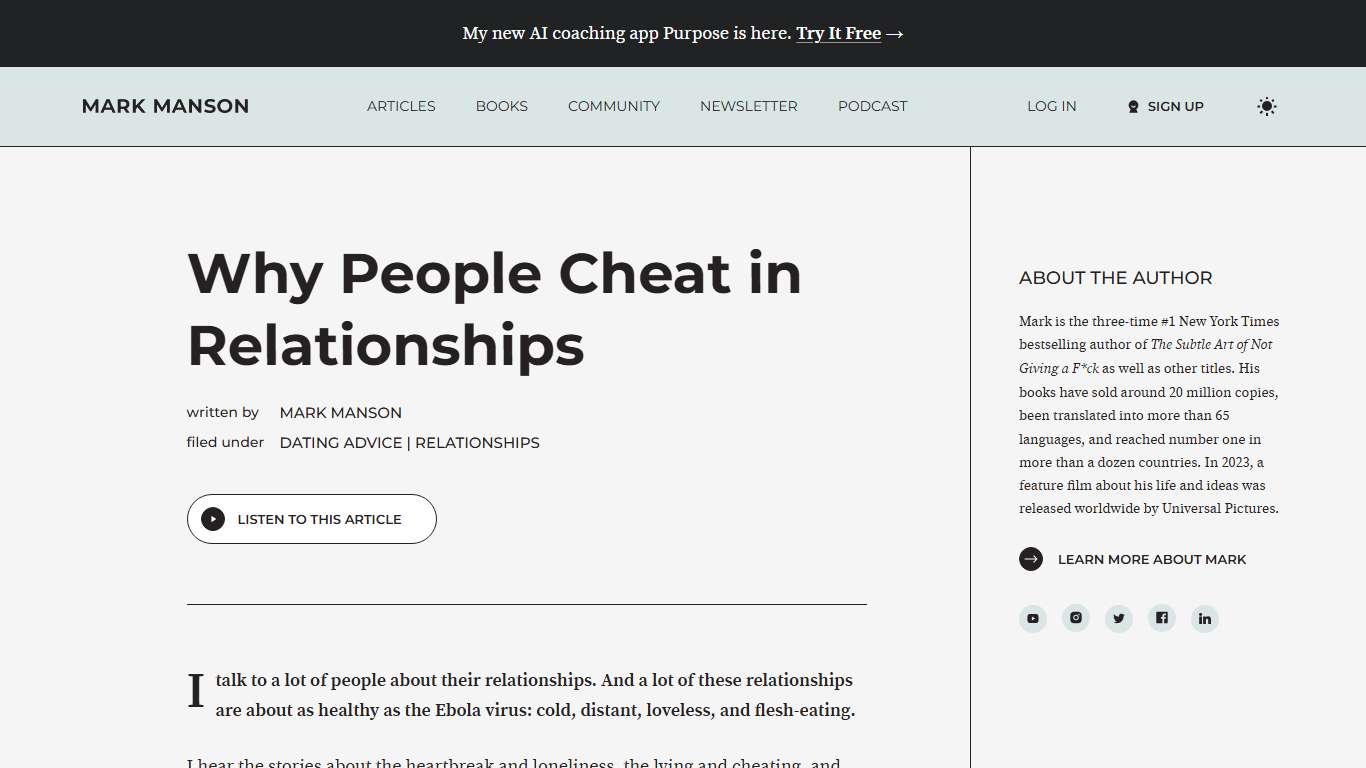 Why People Cheat in Relationships